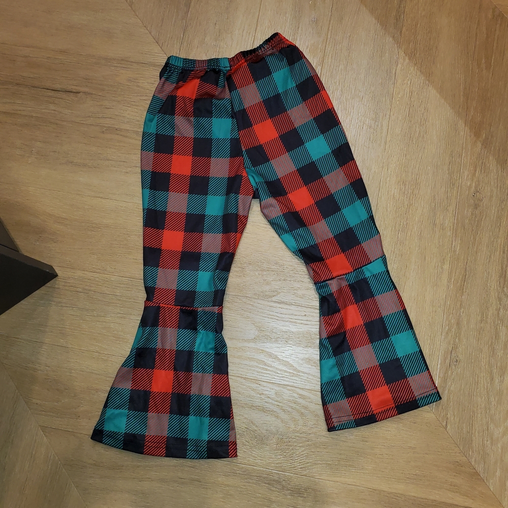 Toddler Plaid Flared Pants - New! 4T